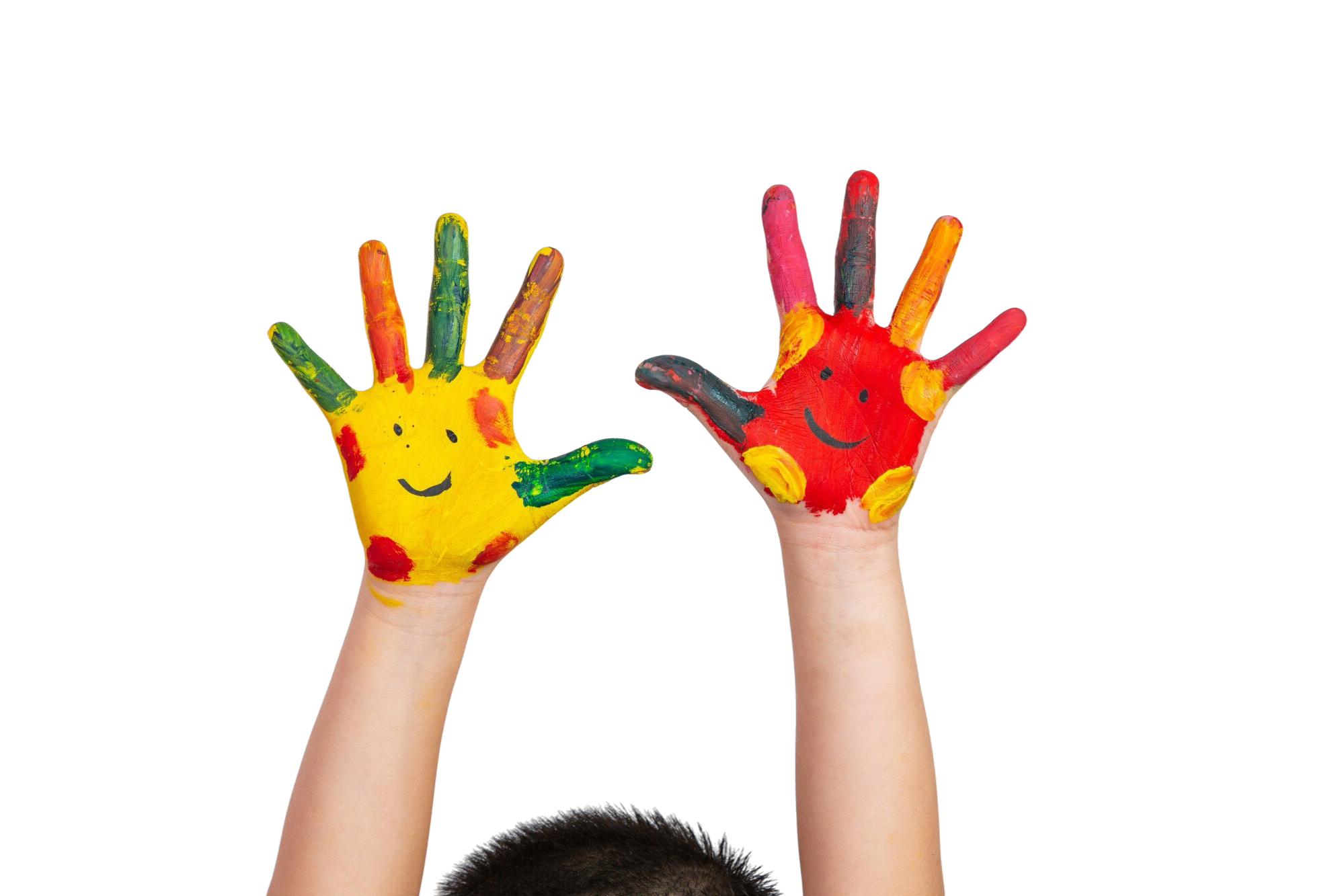 Mãos pintadas de Criança